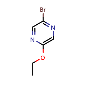 Chemical structure of 2-Bromo-5-ethoxypyrazine , CAS 1060803-83-9, AChemBlock Y220576