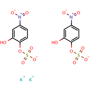 Chemical structure of 4-Nitrocatechol sulfate (dipotassium salt) , CAS 14528-64-4, AChemBlock Y220589