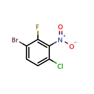 Chemical structure of 1-Bromo-4-chloro-2-fluoro-3-nitrobenzene , CAS 1806970-78-4, AChemBlock Y220600