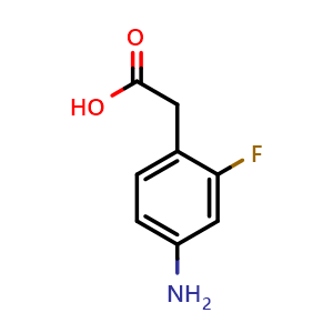 Chemical structure of 2-(4-Amino-2-fluorophenyl)acetic acid , CAS 914224-31-0, AChemBlock Y220606