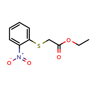 Chemical structure of Ethyl 2-((2-nitrophenyl)thio)acetate , CAS 24290-27-5, AChemBlock Y220630