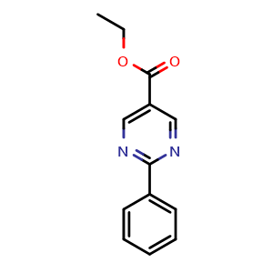 Chemical structure of Ethyl 2-phenylpyrimidine-5-carboxylate , CAS 85386-14-7, AChemBlock Y220631