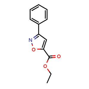 Chemical structure of Ethyl 3-phenylisoxazole-5-carboxylate , CAS 13599-24-1, AChemBlock Y220633