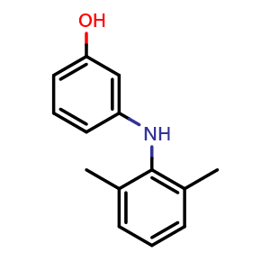 Chemical structure of 3-((2,6-Dimethylphenyl)amino)phenol , CAS 180163-21-7, AChemBlock Y220650