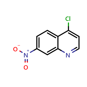 Chemical structure of 4-Chloro-7-nitroquinoline , CAS 18436-76-5, AChemBlock Y220661