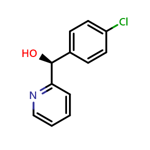 Chemical structure of (S)-(4-Chlorophenyl)(pyridin-2-yl)methanol , CAS 176022-47-2, AChemBlock Y220663