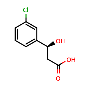 Chemical structure of (S)-3-(3-chlorophenyl)-3-hydroxypropanoic acid , CAS 625095-56-9, AChemBlock Y220671