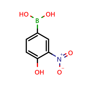 Chemical structure of (4-Hydroxy-3-nitrophenyl)boronic acid , CAS 850568-75-1, AChemBlock Y220673