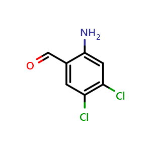 Chemical structure of 2-Amino-4,5-dichlorobenzaldehyde , CAS 163458-94-4, AChemBlock Y220677