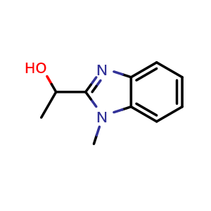 Chemical structure of 1-(1-Methyl-1H-benzo[d]imidazol-2-yl)ethan-1-ol , CAS 3319-28-6, AChemBlock Y220691
