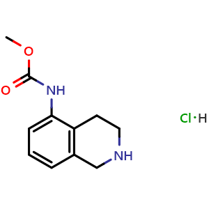 Chemical structure of Methyl N-(1,2,3,4-tetrahydroisoquinolin-5-yl)carbamate hydrochloride , CAS 1394041-21-4, AChemBlock Y220699