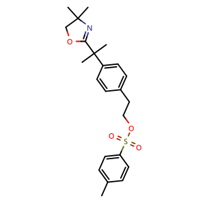 Chemical structure of 4-(2-(4,4-Dimethyl-4,5-dihydrooxazol-2-yl)propan-2-yl)phenethyl 4-methylbenzenesulfonate , CAS 202189-76-2, AChemBlock Y220711