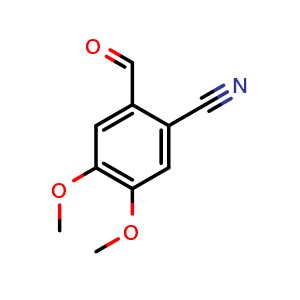 Chemical structure of 2-Formyl-4,5-dimethoxybenzonitrile , CAS 1013112-48-5, AChemBlock Y220720