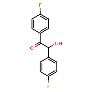 Chemical structure of 1,2-Bis(4-fluorophenyl)-2-hydroxyethanone , CAS 53458-16-5, AChemBlock Y220732