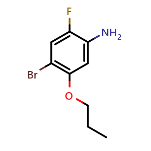 Chemical structure of 4-Bromo-2-fluoro-5-propoxyaniline , CAS 84478-69-3, AChemBlock Y220748