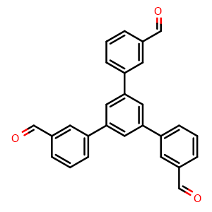 Chemical structure of 5'-(3-Formylphenyl)-[1,1':3',1''-terphenyl]-3,3''-dicarbaldehyde , CAS 1395348-26-1, AChemBlock Y220769