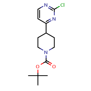 Chemical structure of tert-Butyl 4-(2-chloropyrimidin-4-yl)piperidine-1-carboxylate , CAS 1001754-82-0, AChemBlock Y220794