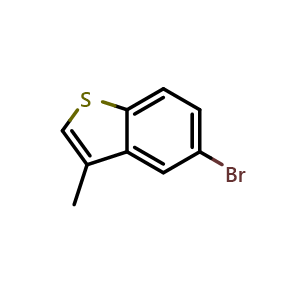 Chemical structure of 5-Bromo-3-methylbenzo[b]thiophene , CAS 1196-09-4, AChemBlock Y220799