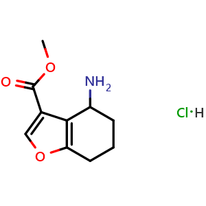 Chemical structure of Methyl4-amino-4,5,6,7-tetrahydrobenzofuran-3-carboxylatehydrochloride , CAS 1172813-04-5, AChemBlock Y220803