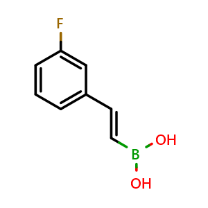 Chemical structure of (E)-(3-Fluorostyryl)boronic acid , CAS 849062-22-2, AChemBlock Y220825
