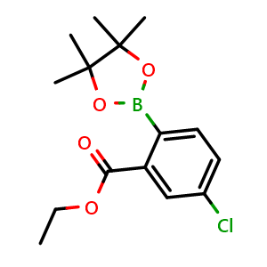 Chemical structure of Ethyl 5-chloro-2-(4,4,5,5-tetramethyl-1,3,2-dioxaborolan-2-yl)benzoate , CAS 2032371-79-0, AChemBlock Y220835