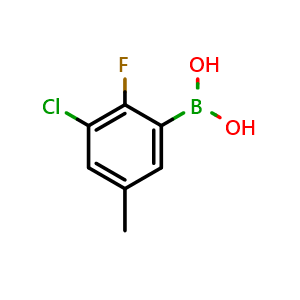 Chemical structure of (3-Chloro-2-fluoro-5-methylphenyl)boronic acid , CAS 352535-88-7, AChemBlock Y220839
