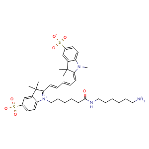Chemical structure of Sulfo-Cy5 amine , CAS 2183440-44-8, AChemBlock Y220872