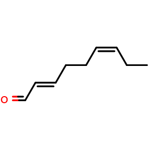 Chemical structure of trans-2,cis-6-Nonadienal , CAS 557-48-2, AChemBlock Y220877