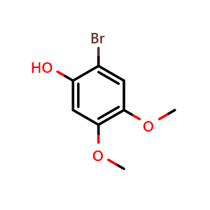 Chemical structure of 2-Bromo-4,5-dimethoxyphenol , CAS 129103-69-1, AChemBlock Y220882