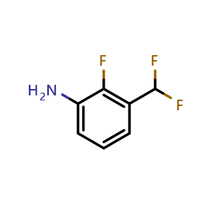 Chemical structure of 3-(Difluoromethyl)-2-fluoroaniline , CAS 1784796-42-4, AChemBlock Y220885