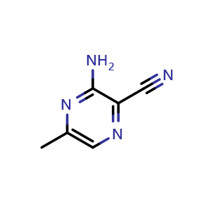 Chemical structure of 3-Amino-5-methylpyrazine-2-carbonitrile , CAS 58091-66-0, AChemBlock Y220916