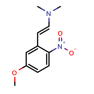 Chemical structure of (E)-2-(5-Methoxy-2-nitrophenyl)-N,N-dimethylethenamine , CAS 32989-62-1, AChemBlock Y220931