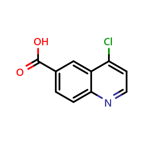 Chemical structure of 4-Chloroquinoline-6-carboxylic acid , CAS 386207-77-8, AChemBlock Y220933