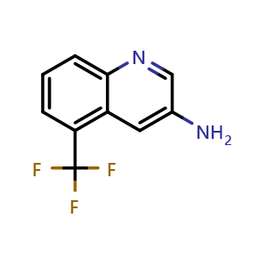 Chemical structure of 5-(Trifluoromethyl)quinolin-3-amine , CAS 2168449-89-4, AChemBlock Y220966