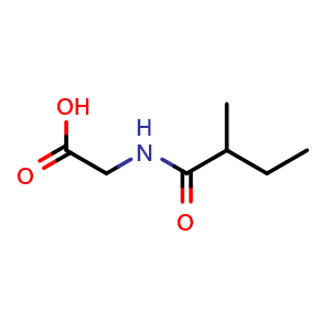 Chemical structure of N-(2-Methylbutyryl)glycine , CAS 52320-67-9, AChemBlock Y220969