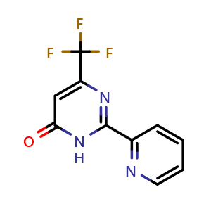 Chemical structure of 2-(2-Pyridinyl)-6-(trifluoromethyl)-4(3H)-pyrimidinone , CAS 338404-77-6, AChemBlock Y221000