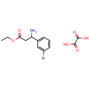 Chemical structure of Ethyl 3-amino-3-(3-bromophenyl)propanoate oxalate , CAS 502841-91-0, AChemBlock Y221001