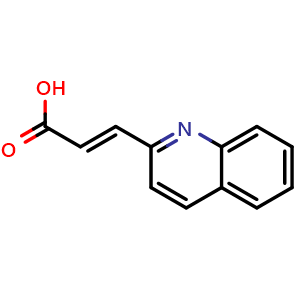 Chemical structure of (E)-3-(Quinolin-2-yl)acrylic acid , CAS 81124-50-7, AChemBlock Y221006