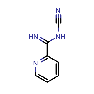 Chemical structure of N-Cyano-2-pyridinecarboximidamide , CAS 89795-81-3, AChemBlock Y221014