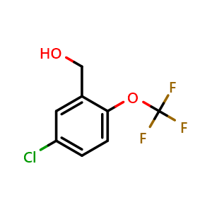 Chemical structure of 5-Chloro-2-(trifluoromethoxy)benzyl alcohol , CAS 874821-52-0, AChemBlock Y221017