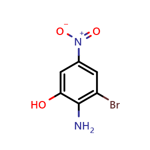 Chemical structure of 2-Amino-3-bromo-5-nitrophenol , CAS 915156-09-1, AChemBlock Y221018