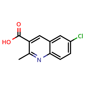 Chemical structure of 6-Chloro-2-methyl-quinoline-3-carboxylic acid , CAS 92513-40-1, AChemBlock Y221021