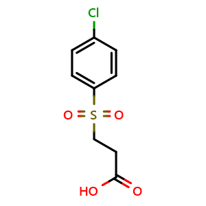 Chemical structure of 3-(4-Chloro-benzenesulfonyl)-propionic acid , CAS 90396-00-2, AChemBlock Y221024