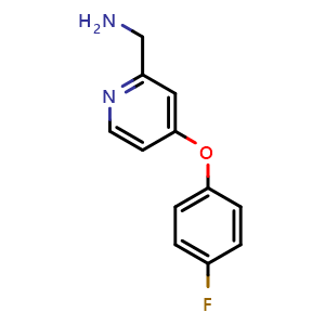 Chemical structure of (4-(4-Fluorophenoxy)pyridin-2-yl)methanamine , CAS 1251088-08-0, AChemBlock Y221026