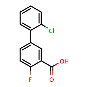 Chemical structure of 5-(2-Chlorophenyl)-2-fluorobenzoic acid , CAS 1184837-79-3, AChemBlock Y221037