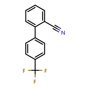 Chemical structure of 2-[4-(Trifluoromethyl)phenyl]benzonitrile , CAS 91748-21-9, AChemBlock Y221039