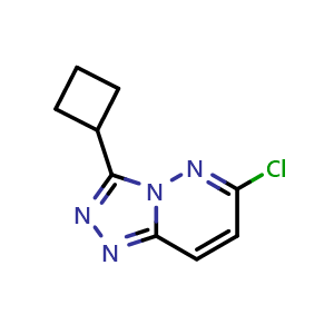 Chemical structure of 6-Chloro-3-cyclobutyl-[1,2,4]triazolo[4,3-b]pyridazine , CAS 1094292-72-4, AChemBlock Y221041