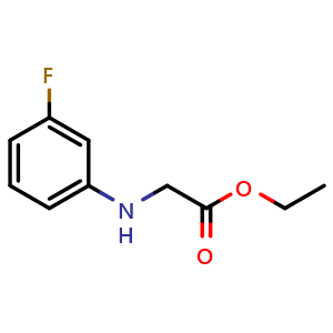 Chemical structure of Ethyl 2-[(3-fluorophenyl)amino]acetate , CAS 2573-30-0, AChemBlock Y221043