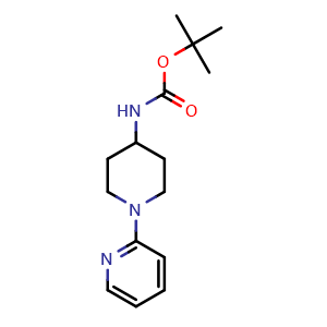 Chemical structure of 2-(4-Boc-Aminopiperidino)pyridine , CAS 252578-12-4, AChemBlock Y221045