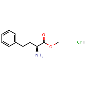 Chemical structure of methyl (2S)-2-amino-4-phenylbutanoate hydrochloride , CAS 60425-49-2, AChemBlock Y221048